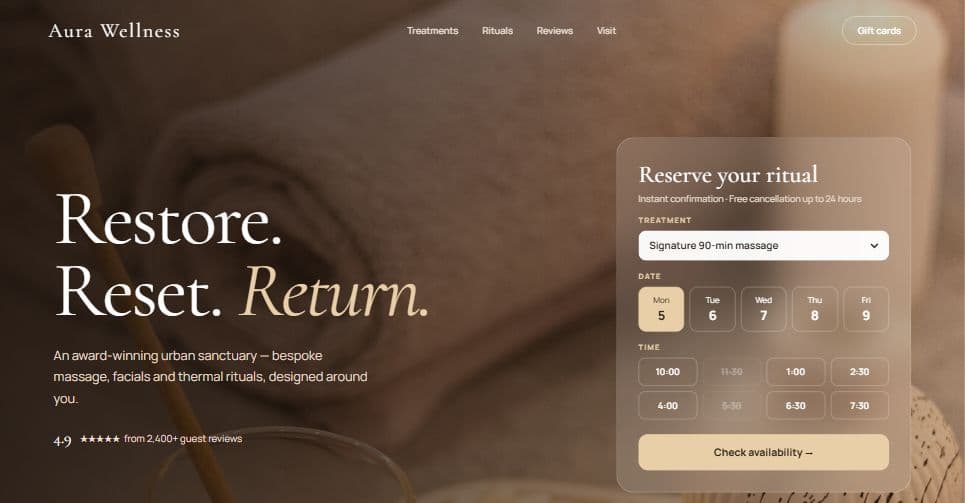 Booking sites website demo