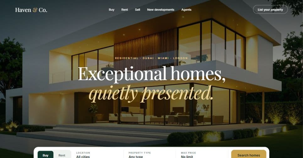 Real estate website demo
