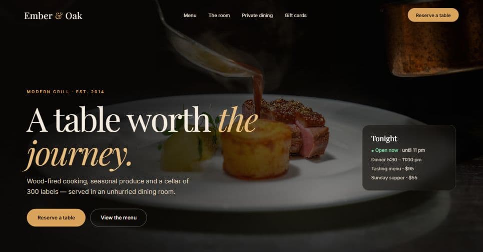 Restaurants website demo